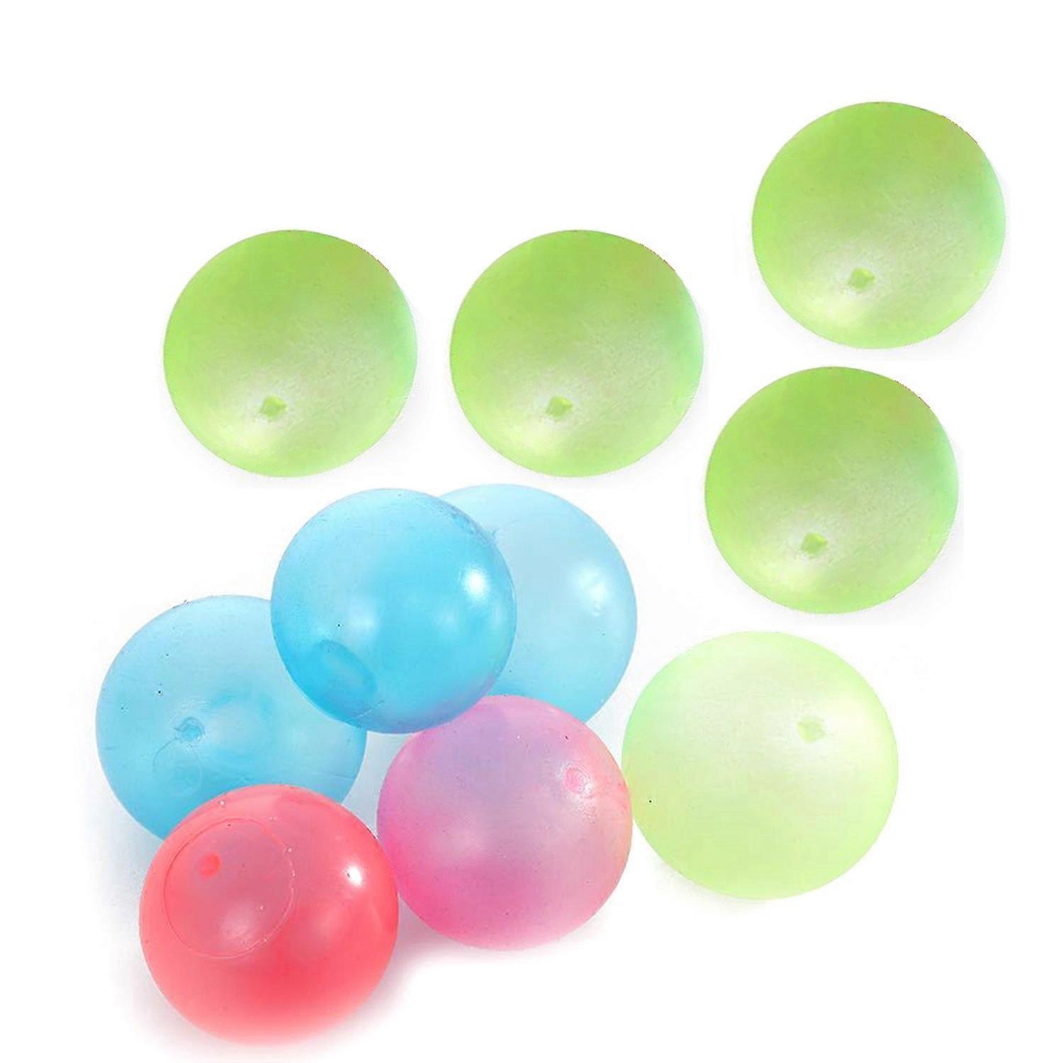 10Pcs Luminous Wall Sticky Balls Toy Colorful Glow in The Dark Dream Balls Bounce Back to You Bouncy