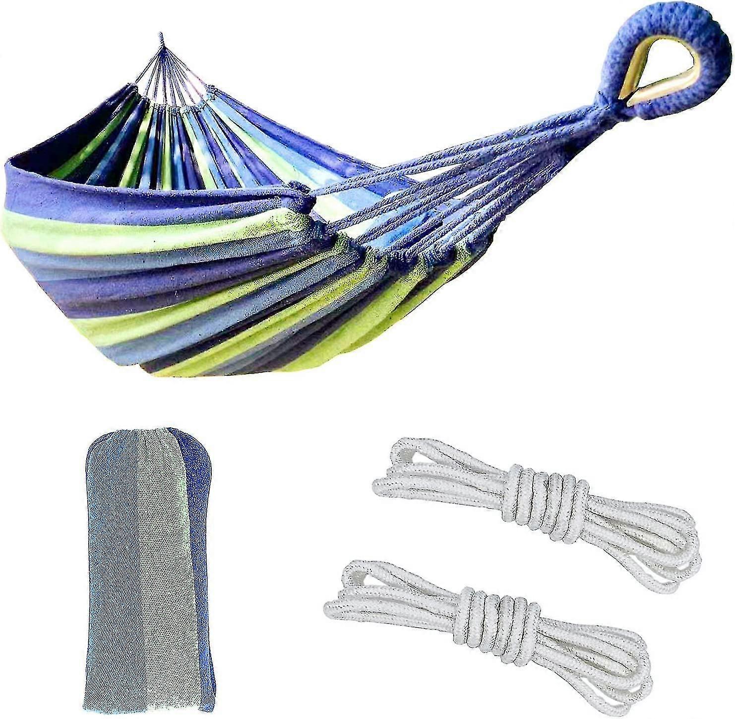 Single Hammock With Storage Bag Blue/green Max Capacity 200 Lbs