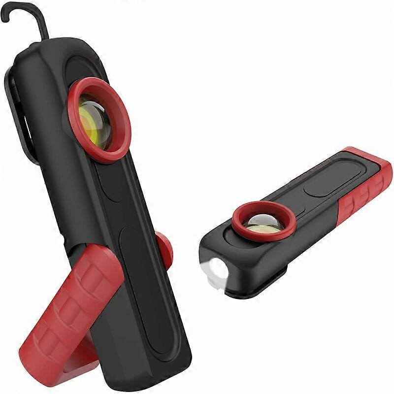 Inspection Lamp Rechargeable LED Lamp, 500 Lumens COB Lamp Ultra Powerful LED + COB Work Flashlight with Magnetic Base and Hook for Auto Inspection Ga