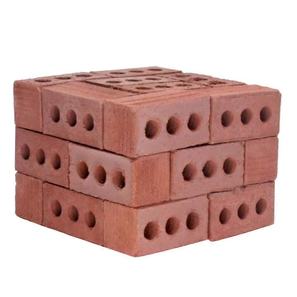 New 32pcs Mini Cement Cinder Bricks Build Your Own Tiny Wall Mini Red Bricks Rd