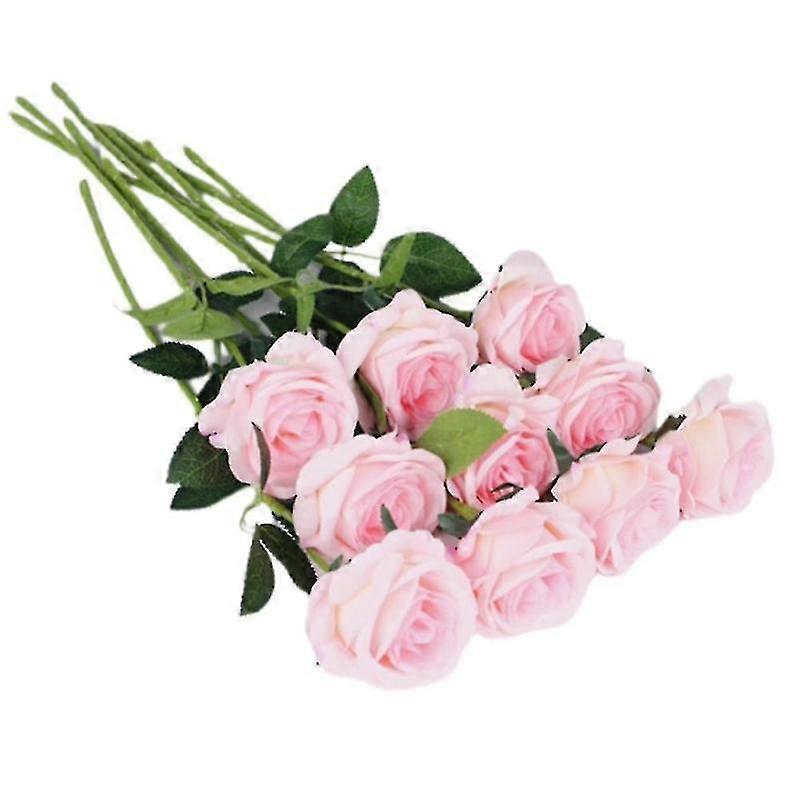 10 قطع من الورود الاصطناعية من الحرير، باقات زهور مزيفة مزهرة لحفلات الزفاف
