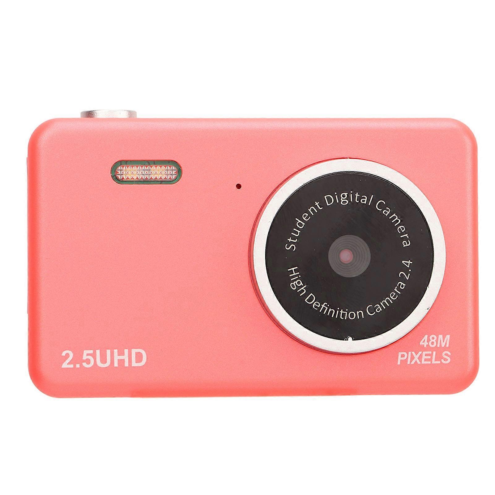 2.5K HD Dual Lens Digital Camera with 8x Zoom and Automatic Light Sensitivity for Students in Pink