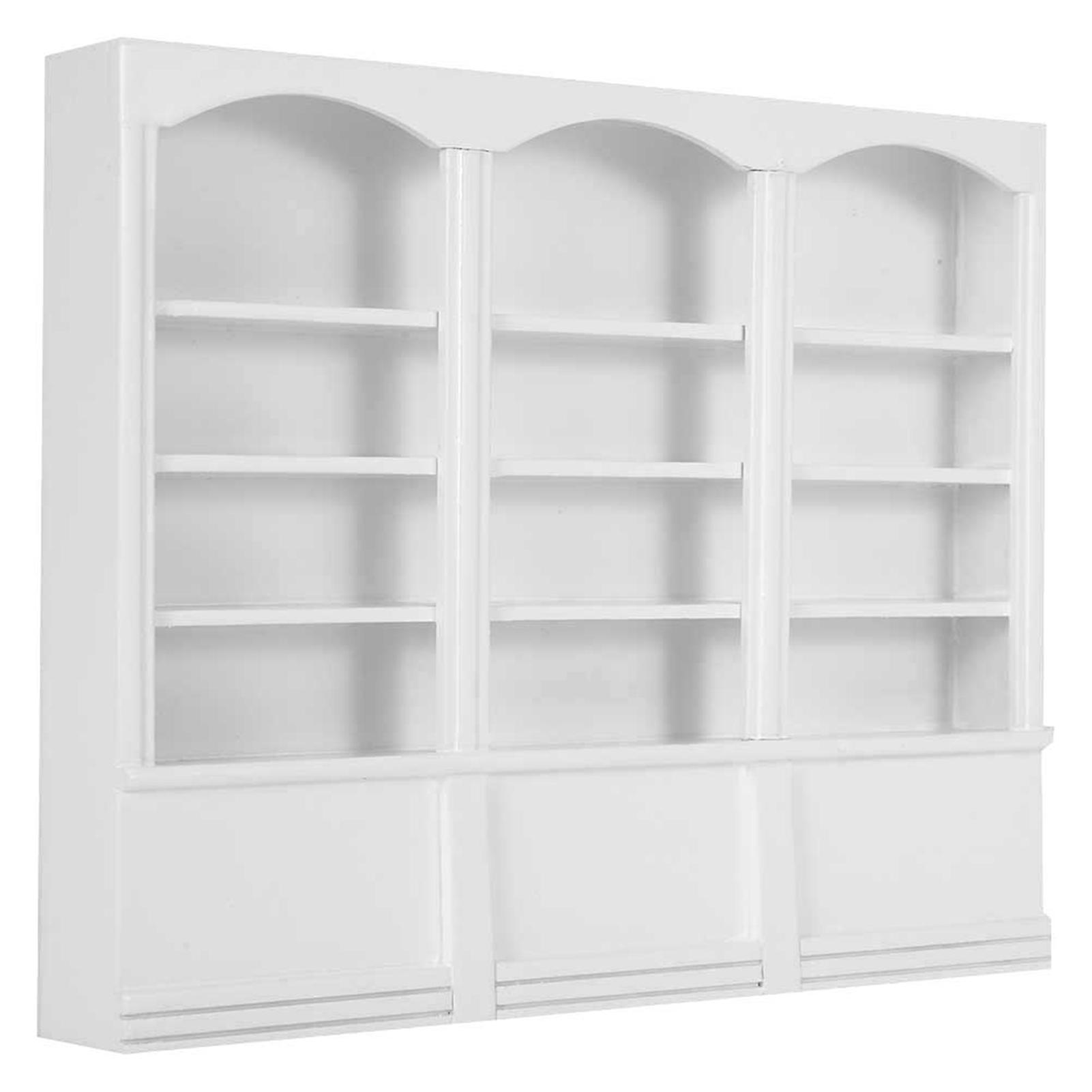 Mini Bookshelf Display Cabinet Accessories for 1:12 Doll House Furniture Toy White