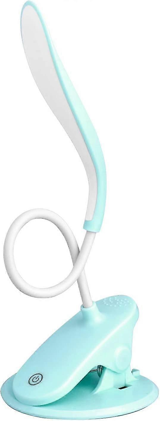 Lampe de table LED - 3 niveaux de luminosité tactiles - Lampe de lecture portable (clip bleu)