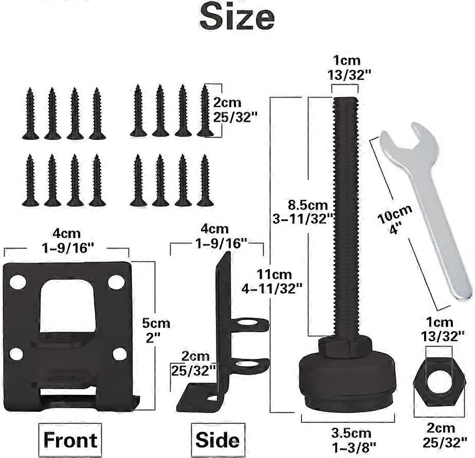 4 Pack Heavy Duty Leveling Feet, Furniture Leg Adjustable Load Levelers ...