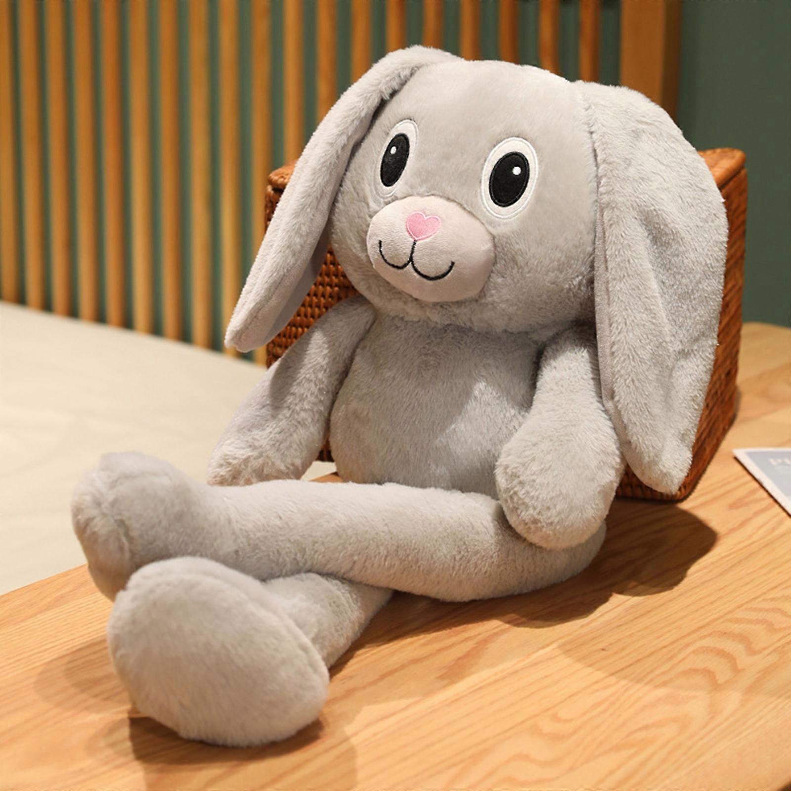 Rabbit plush toy sleeping toy long-legged rabbit telescopic doll pink ears retractable ears and legs