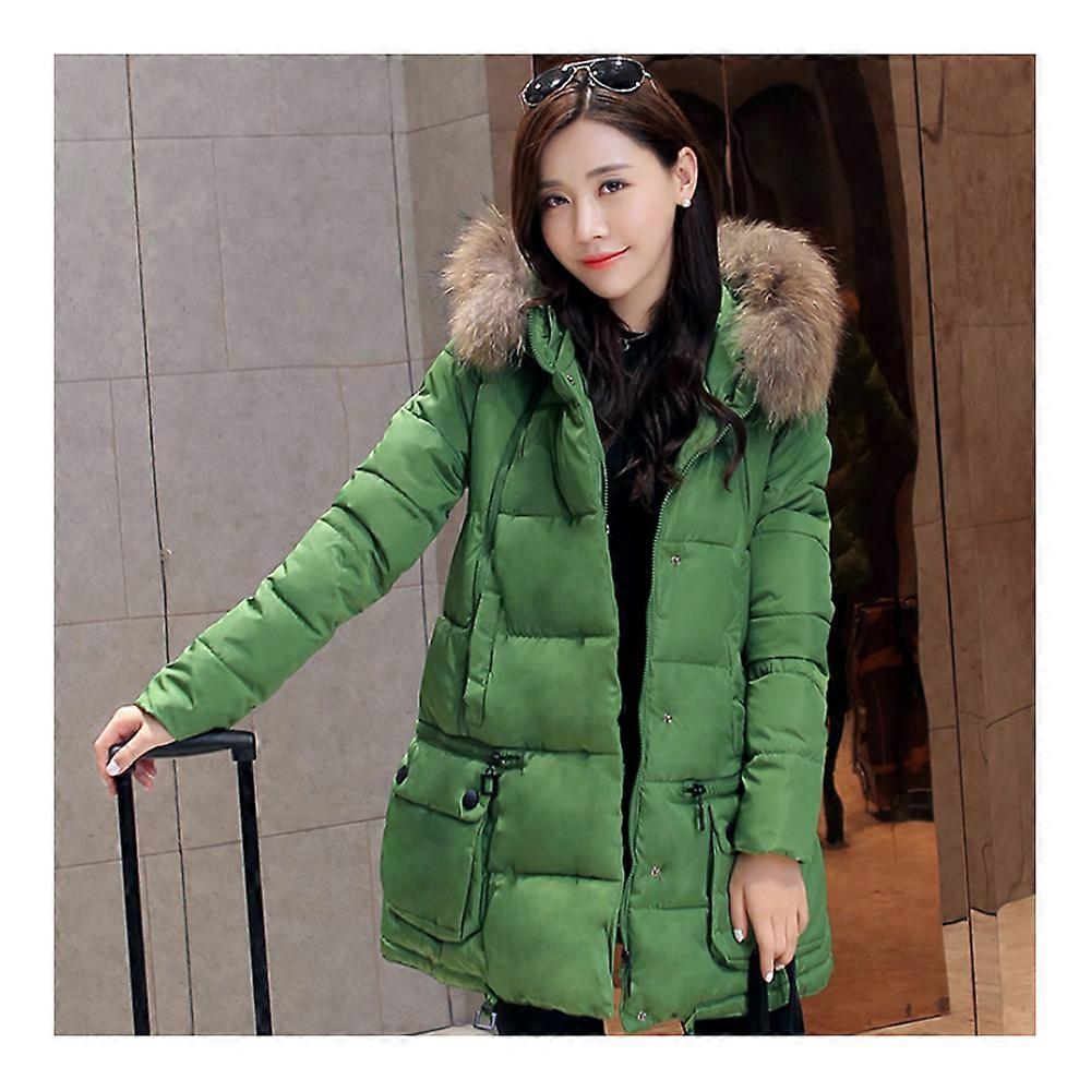 Winter Loose Plus Size Mulher Middle Long Algodão Casaco