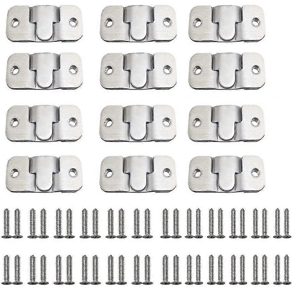 24 Pieces Sofa Furniture Connector, Embedded Concealed Mounting Bracket With 48 Screws, Stainless