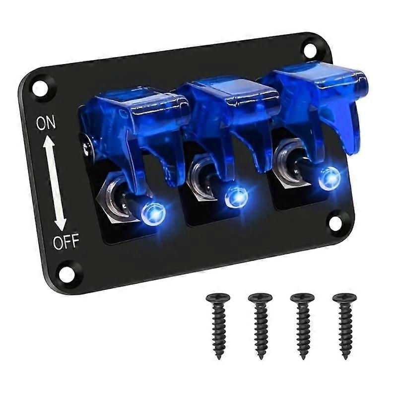 20A Fuses 24V 12V Switch Panel 3 Buttons Light Toggle Breaker Automotive Truck