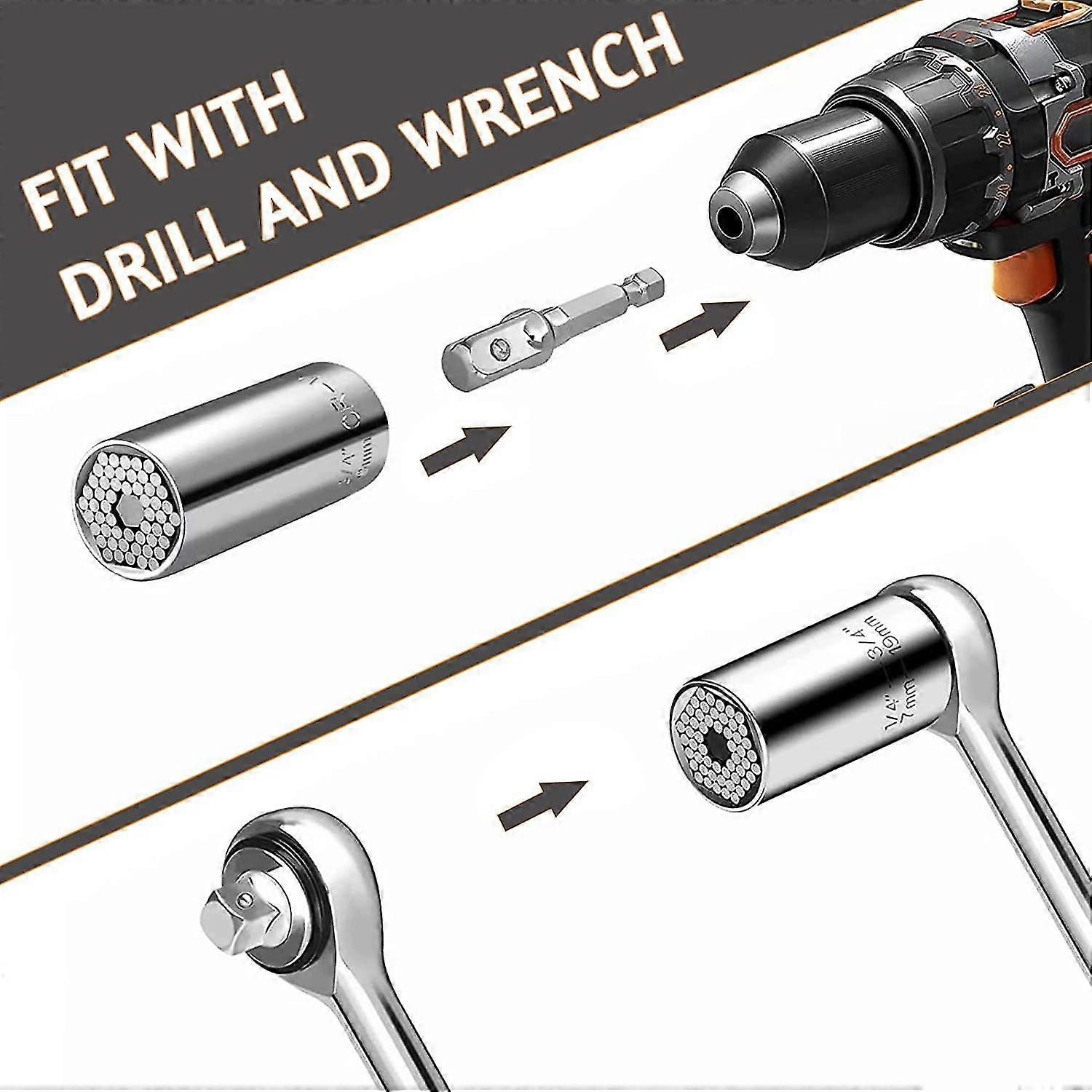 Socket Wrench Universal Wrench Universal Nut Universal Socket Wrench Multifunctional Hand Tools Repair Adapter Repair Tools Set Tools For 7-19mm Plier