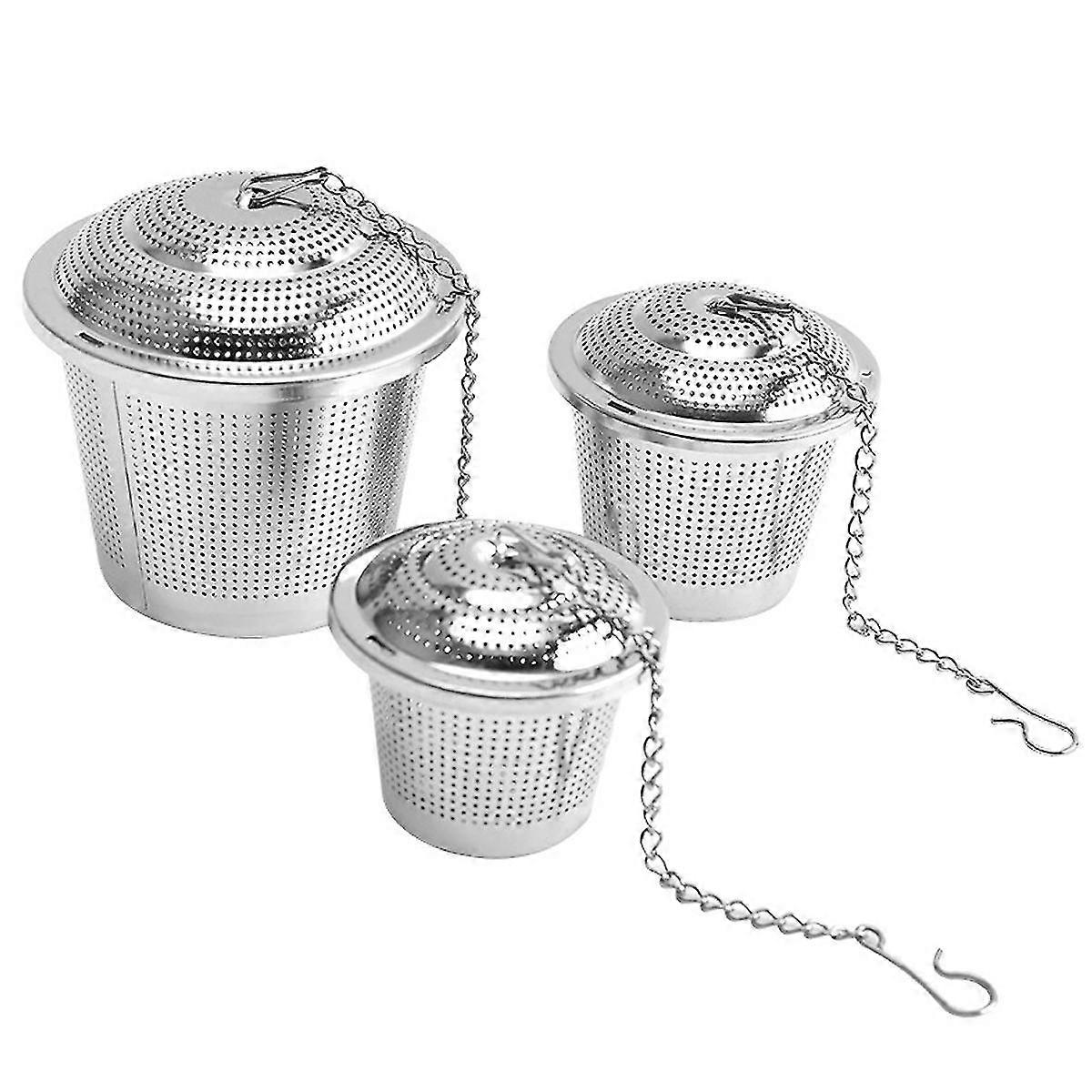 3-delad tekula sil i rostfritt stål - Micro Mesh - Brant löst bladte, örter, kryddor
