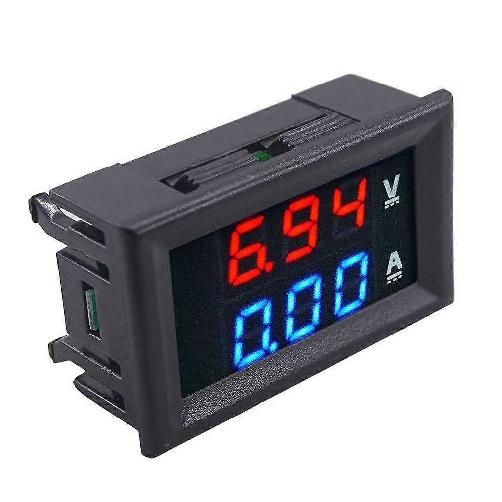 DC 100V 10A DC Digital LED Voltmeter Ammeter Blue + Red Dual Color Display Voltmeter Gauge Amp Dual Voltage Current Multimeter