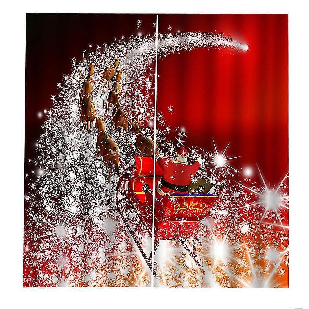 2x圣诞浴帘防水浴室雪人圣诞老人+挂钩套装装饰