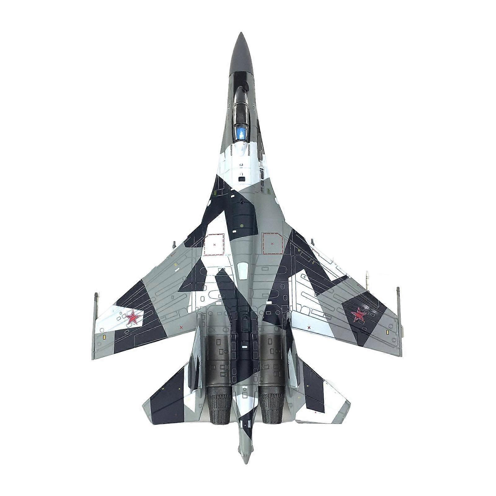 1/100 مقياس الروسي SU35 مقاتلة الطائرات المعدنية ألعاب أطفال مع نموذج حامل لطاولة سطح المكتب هدية مجموعة ديكور المنزل