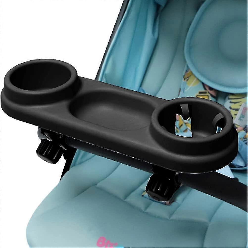 black Snack Tray For Babies Stroller Dinner Tray Universal Pram Tray With Adjustable Clip Divider Storage Tray For Most Types Of Pushchairs With Armre