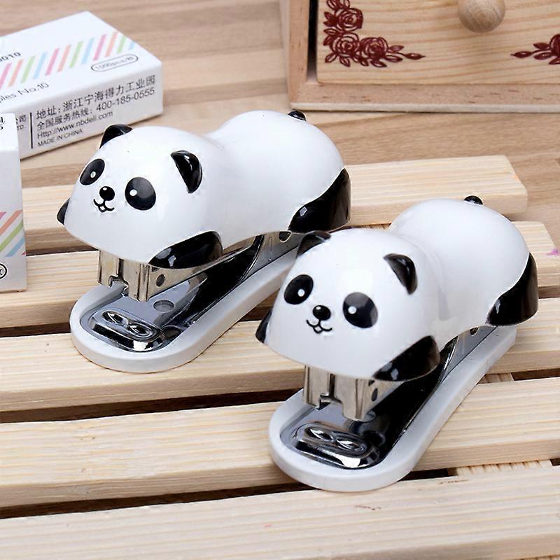 2pcs Cute Mini Panda Portable Office Stapler Set with 1000 No.10 Staples for Home Office School or Travel