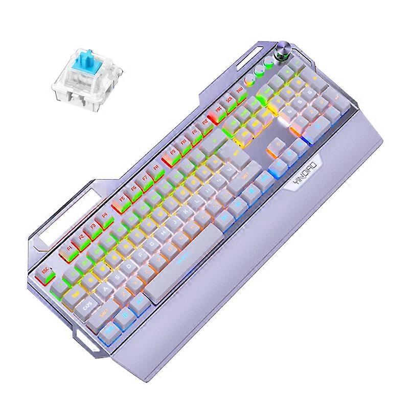 104Keys USB 7 Color RGB Aluminum Alloy Esports Gaming Keyboard with Mobile Phone