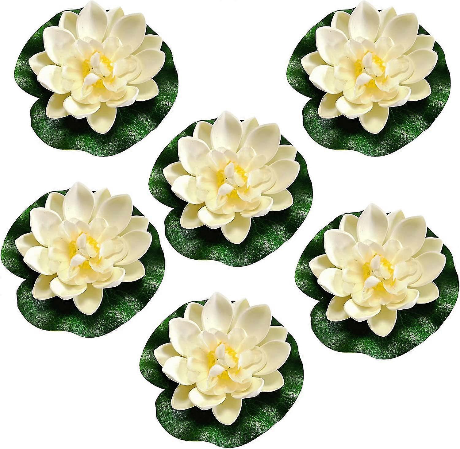 6 Pack Floating Flowers, Lotus Water Lilies, Artificial Water Lilies, Foam Decoration, Floating Water Lilies