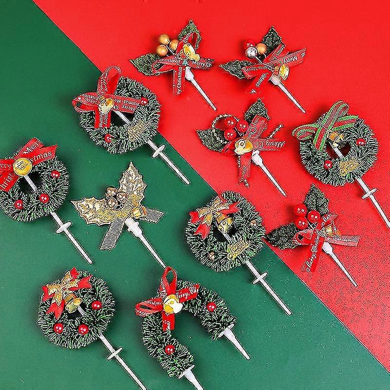 30 Sets Christmas Hous Christmas Straw Circle Plug-in