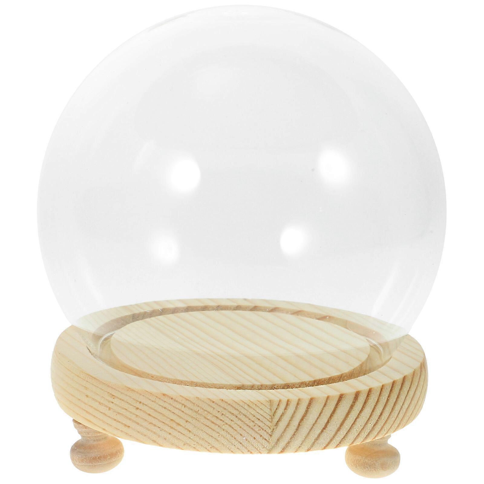 Miniature Glass Display Dome Round Plant Dome Glass Display Case with Base