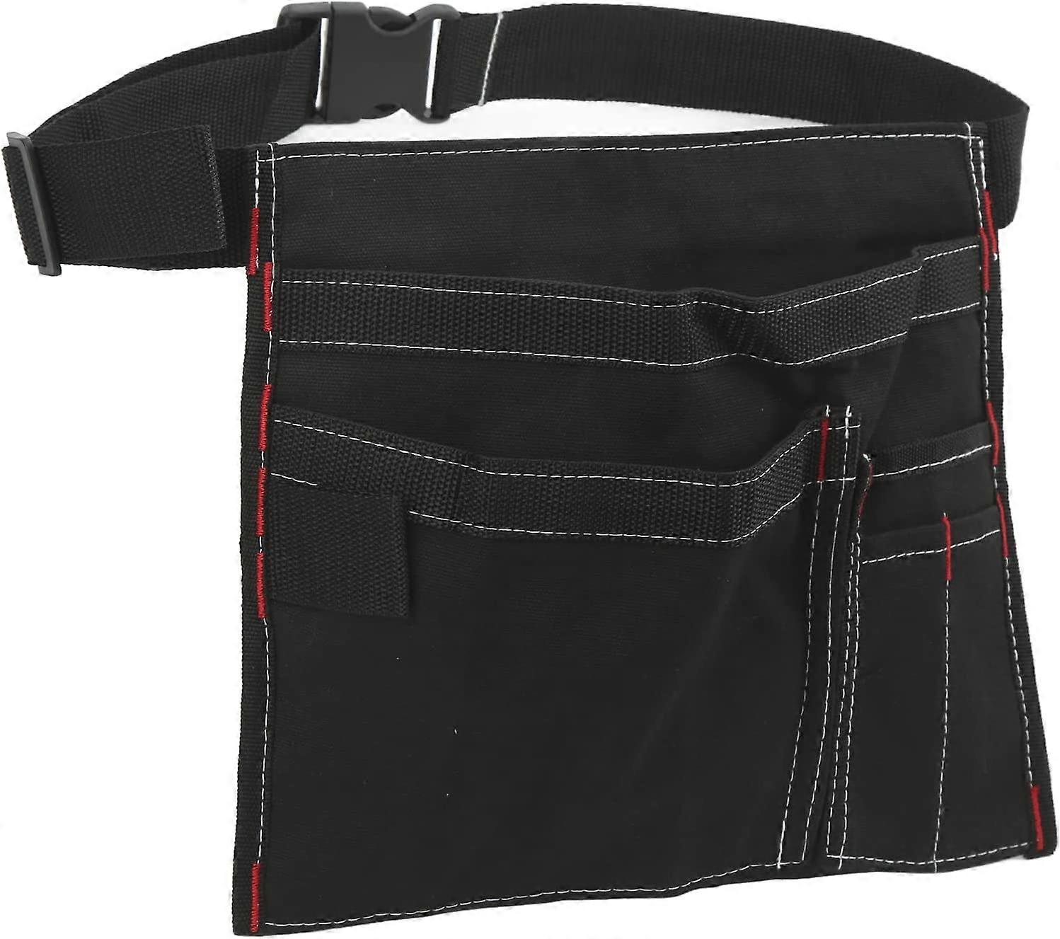 Single Sided Tool Belt Pouch, 6 Pockets Canvas Work Apron with Adjustable Strap, Tool Belt