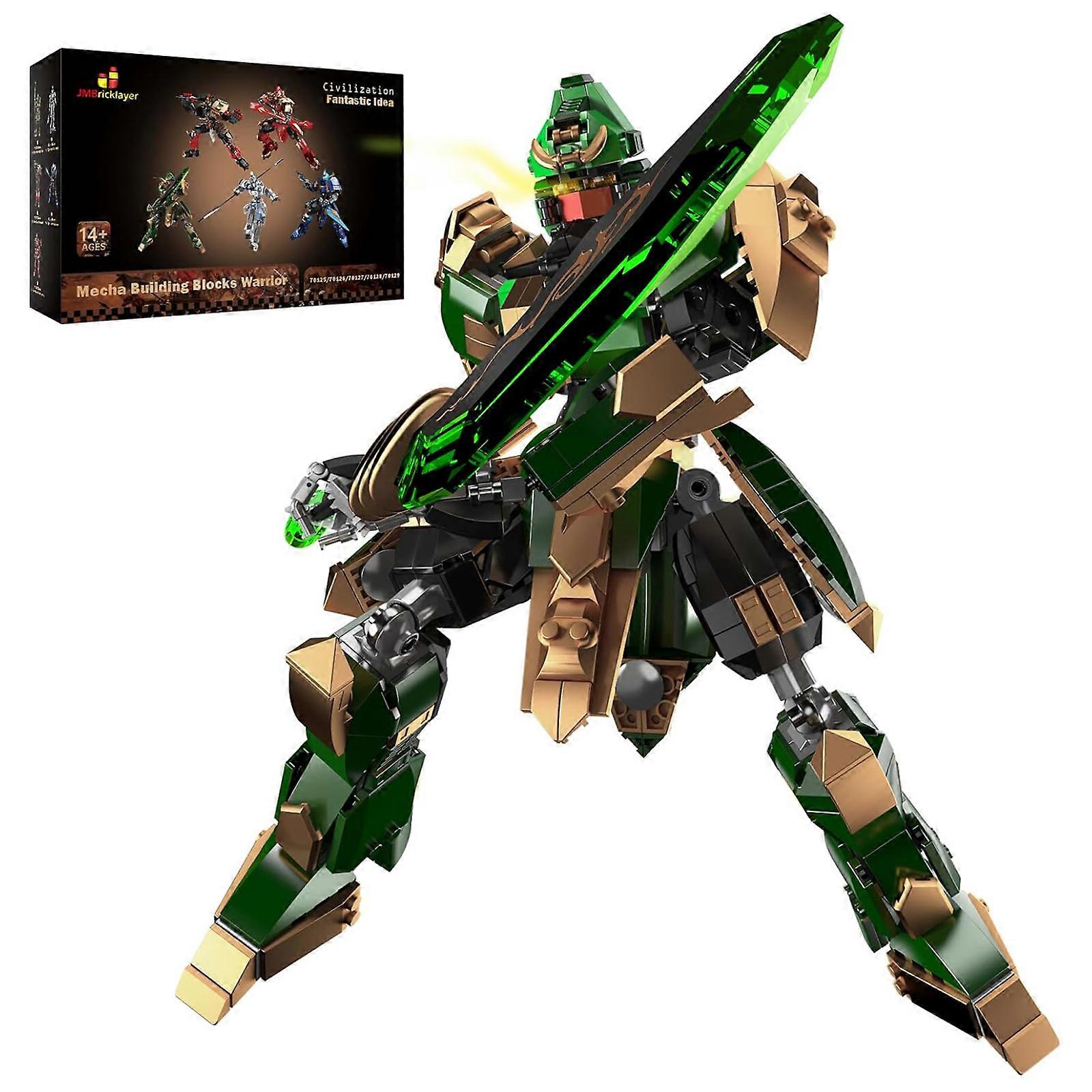 JMBricklayer Mecha Robot Building Blocks, Flexible Cool Warrior Hero Model Kit, Collectible Mech Fathers Day Toy Gifts for Adults Kids Age 8 9 10 11 1