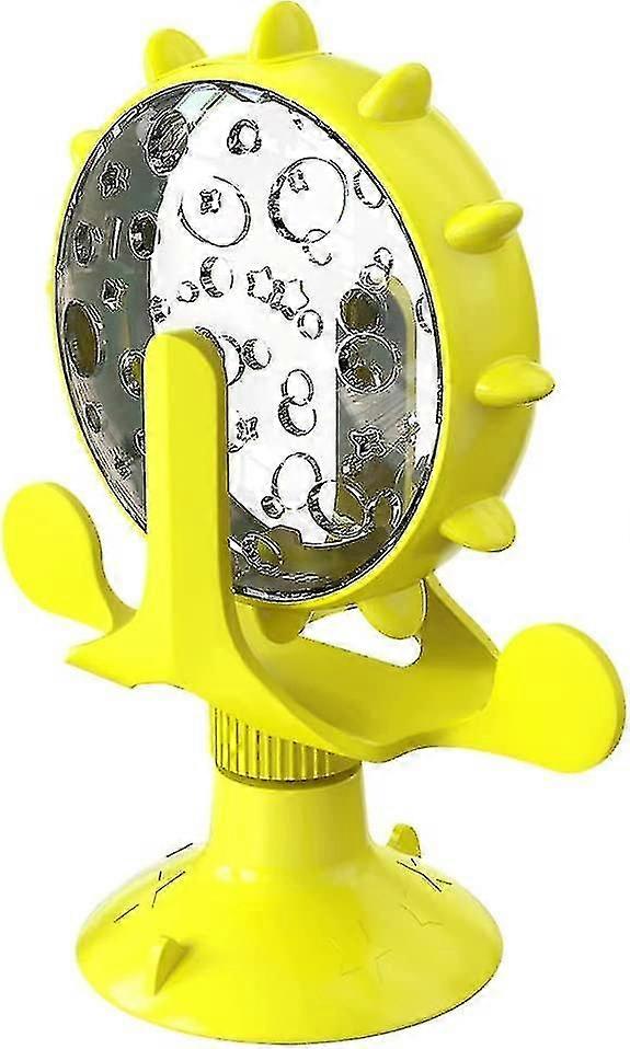 Interactive Cat Toy, Windmill Cat Toy, Cat Treat Dispenser, Cat Interactive Feeder, Strong Suction Sucker