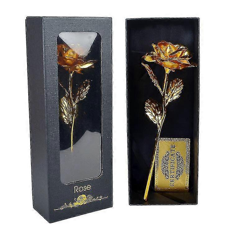 2pc Gold Plated Eternity Rose In Gift Box-yyc