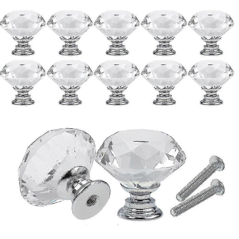 30mm S Glass Knobs Board Er Pull Kit Cabinet Door(10 Pcs, Clear )