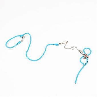 Pet Hamster Harness Small Animal Harness Rope Adjustable Small Animal Lead For Hamster (1 Piece - Blue)