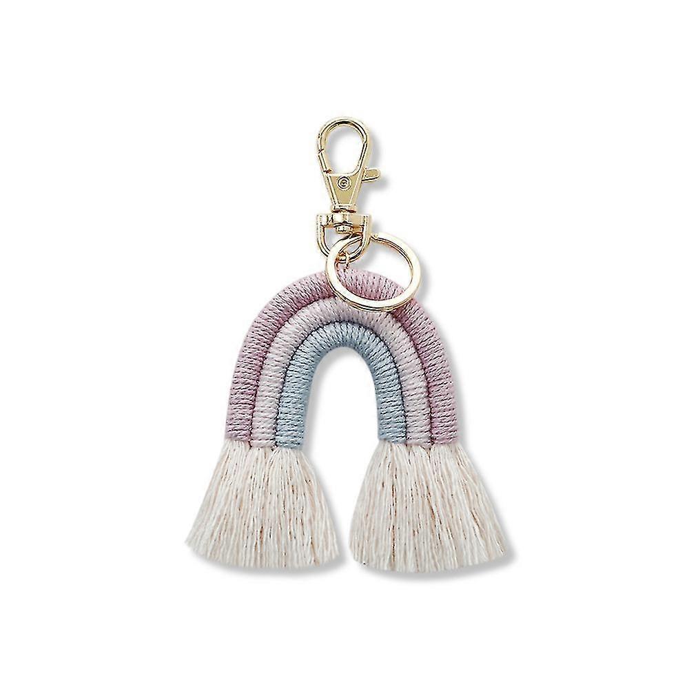 Weaving Rainbow Keychains Keyring Gifts