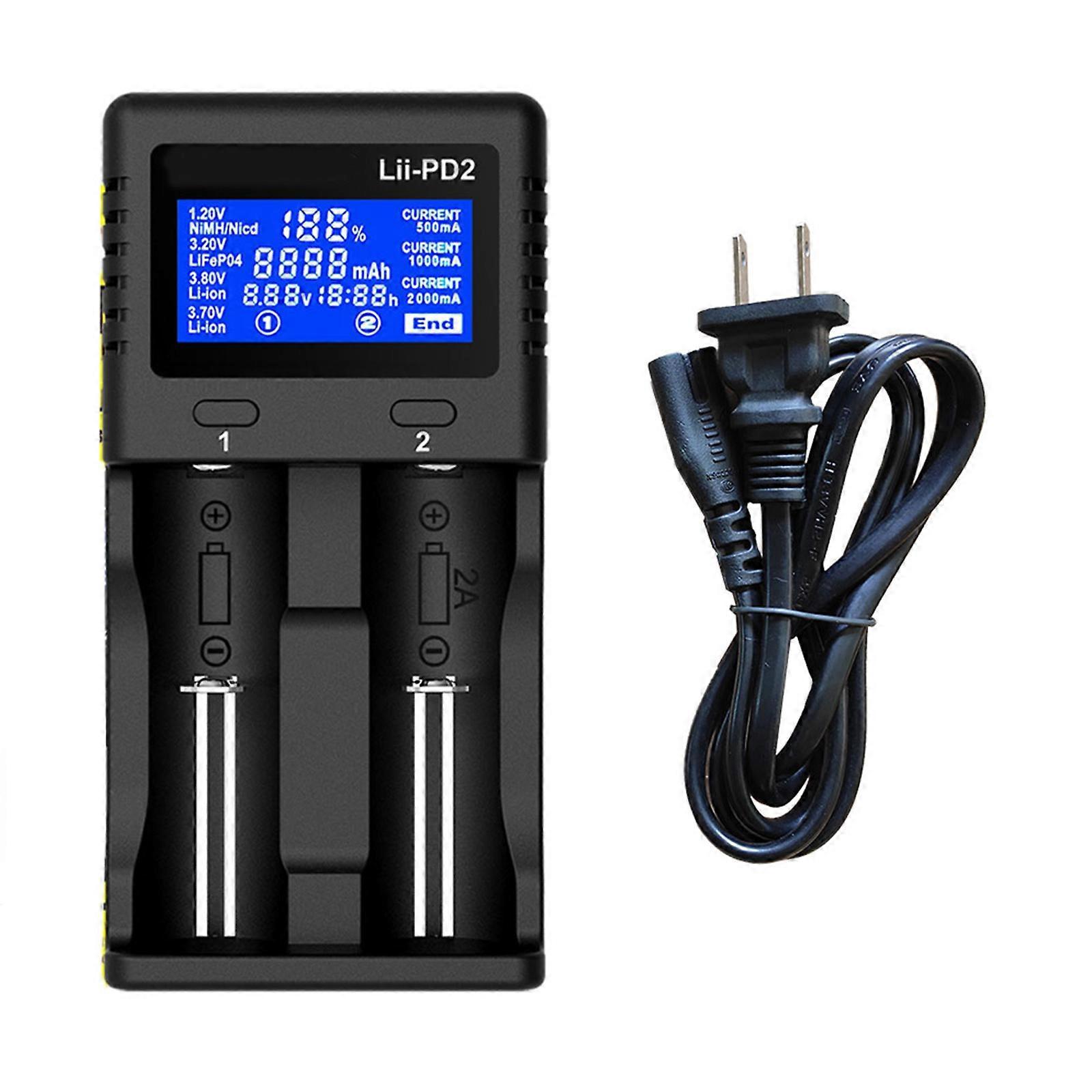 Batterijoplaadadapter Universele PD2-oplader voor 18650 26650 18350 batterijen