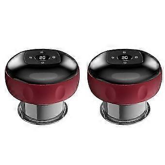 2PCS Electric Vacuum Massager Jars Massage for Body Anti-Cellulite Vacuum Cupping Glasses Massager Body Cups Cupping,A