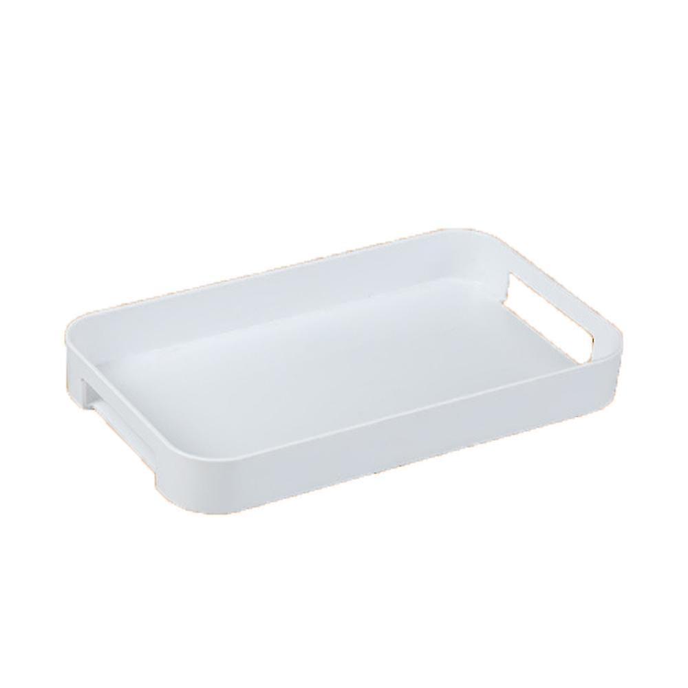 White Serving Tray With Handles Staable Rectangle Plastic Serving Platter