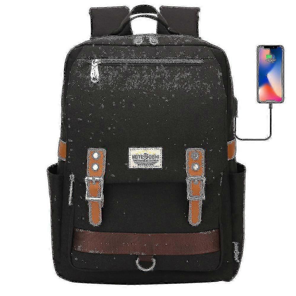 travel laptop backpack , with external usb charging portblack