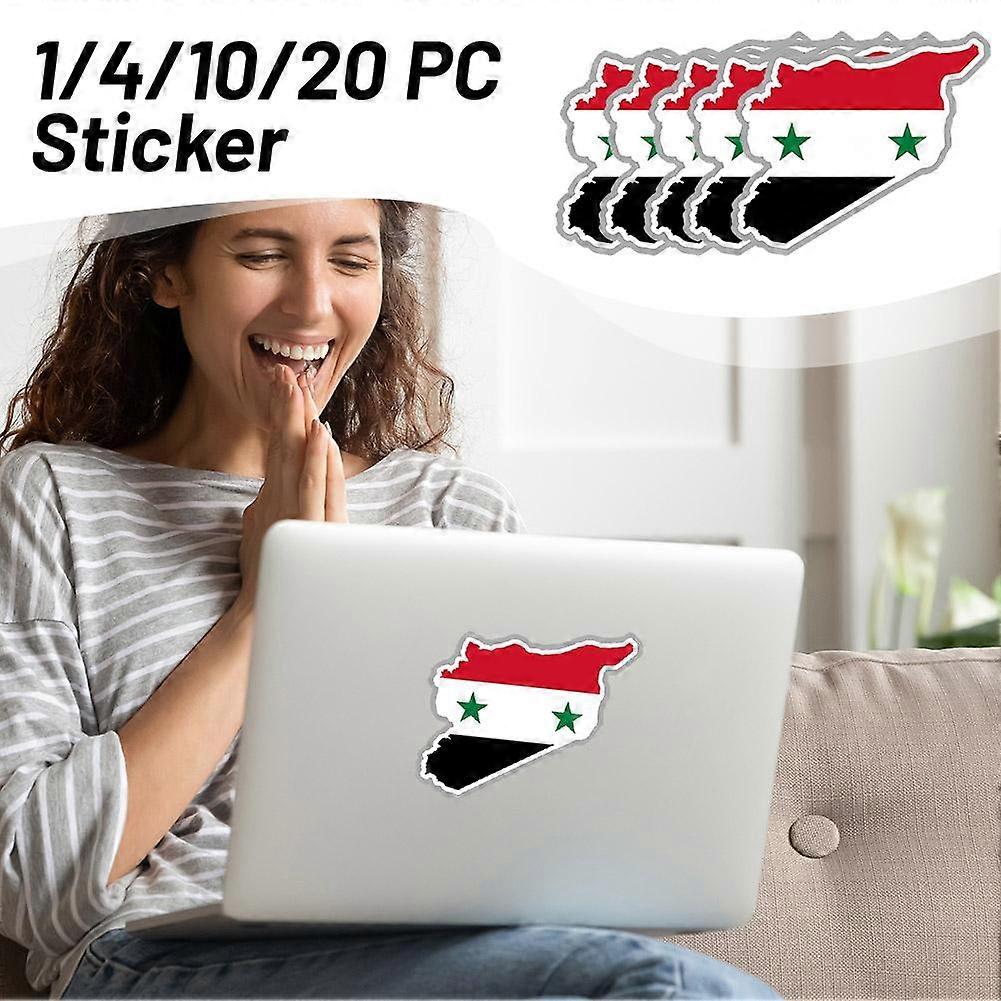 Syria Map Sticker, Flag Sticker Rectangle Bumper Sticker Car Decals