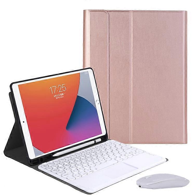 YA102B-A 2 in 1 Bluetooth Keyboard Leather Case with Mouse Compatible For iPad 10.2 (2019) (2020)/iPad Air 10.5 inch (2019)/iPad P