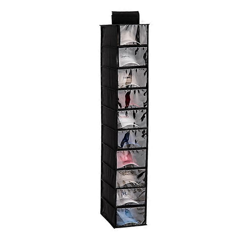 Type B MOHO & HOME 6312 Clear Lid Design 10 Layer Hat Storage Bag Non-woven Wardrobe Hanging