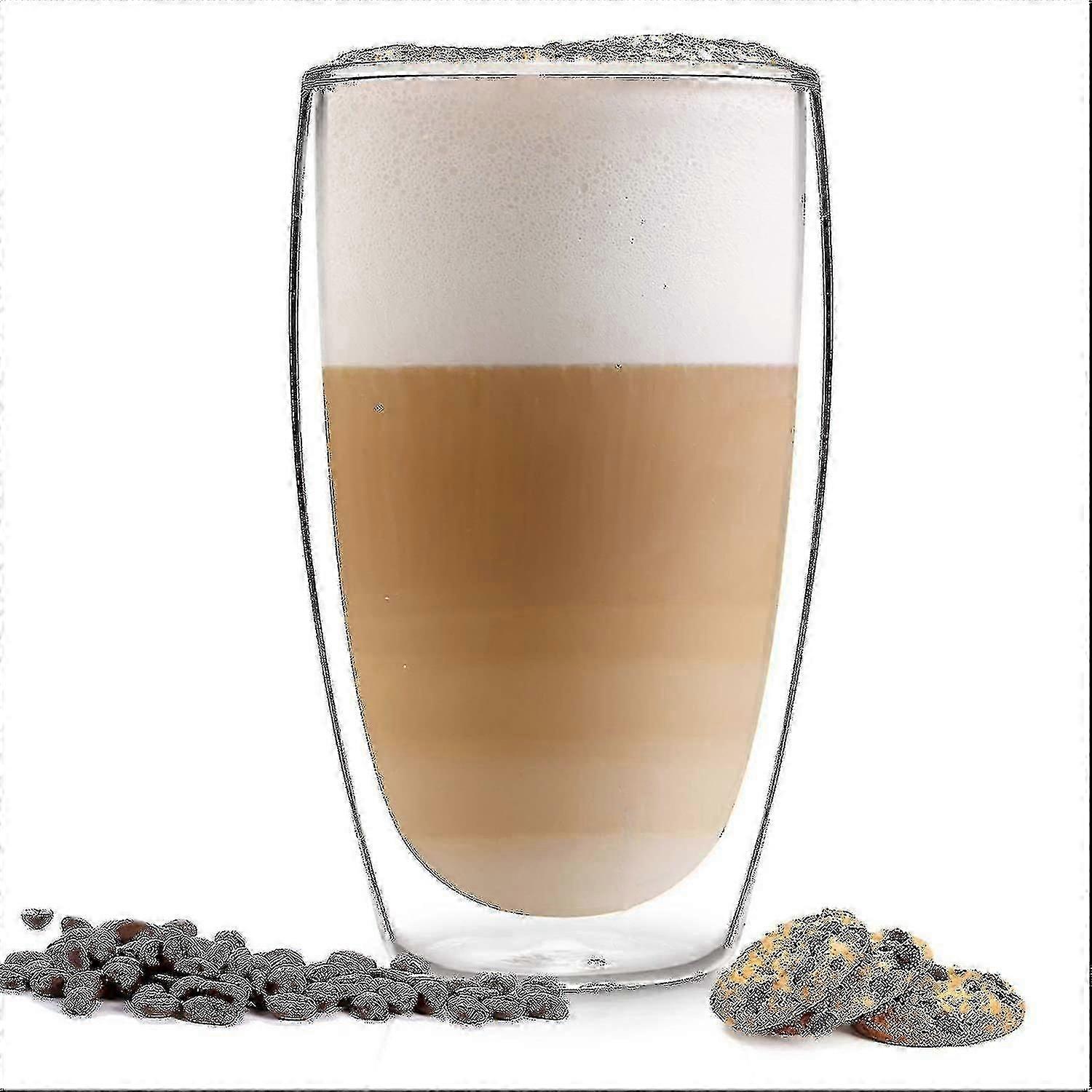 Verres à latte macchiato design (4 x 450 ml) - Verres à double paroi en verre borosilicate