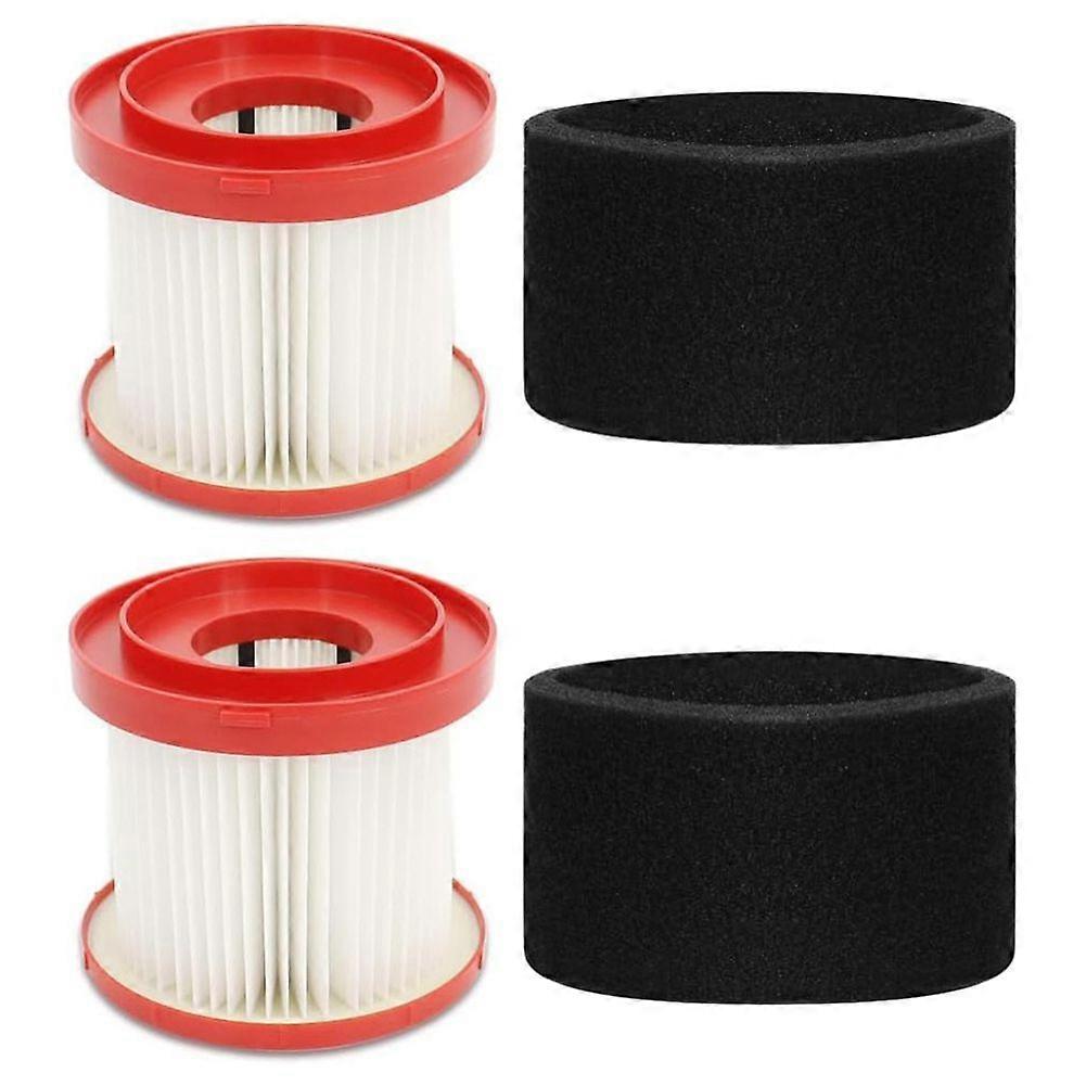 2Pack Vacuum Filter for 49-90-1900 M12 Fuel+ 2 Pack Sponge Filters, 49-90-2015 HEPA Replacement