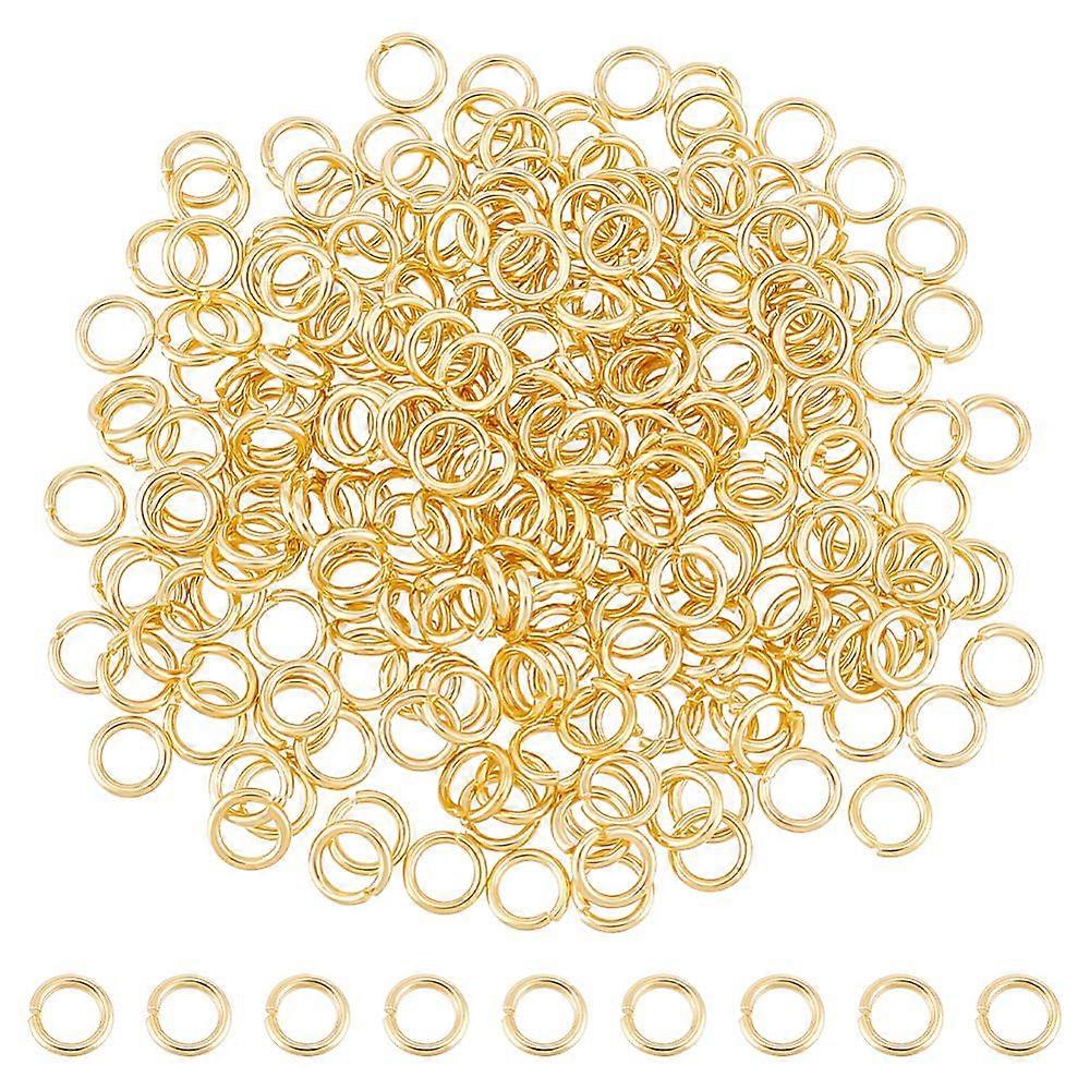 250Pcs 304 Stainless Steel Open Jump Rings Real 24K Gold Plated 7x1.2mm Inner Diameter: 5mm