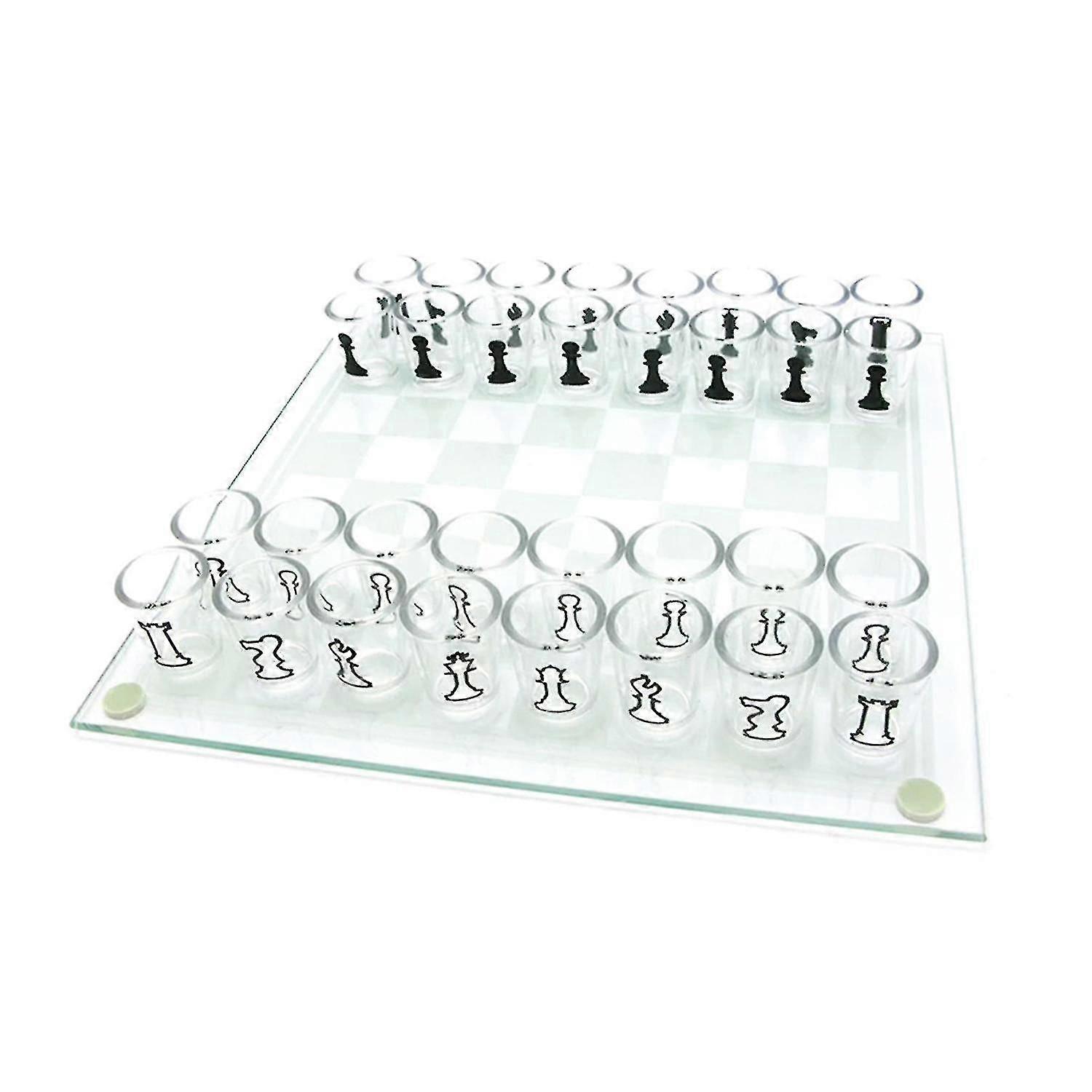 25x25cm Shot Glass Chess Set Drinking Game Set Durable Reusable Family Z57767