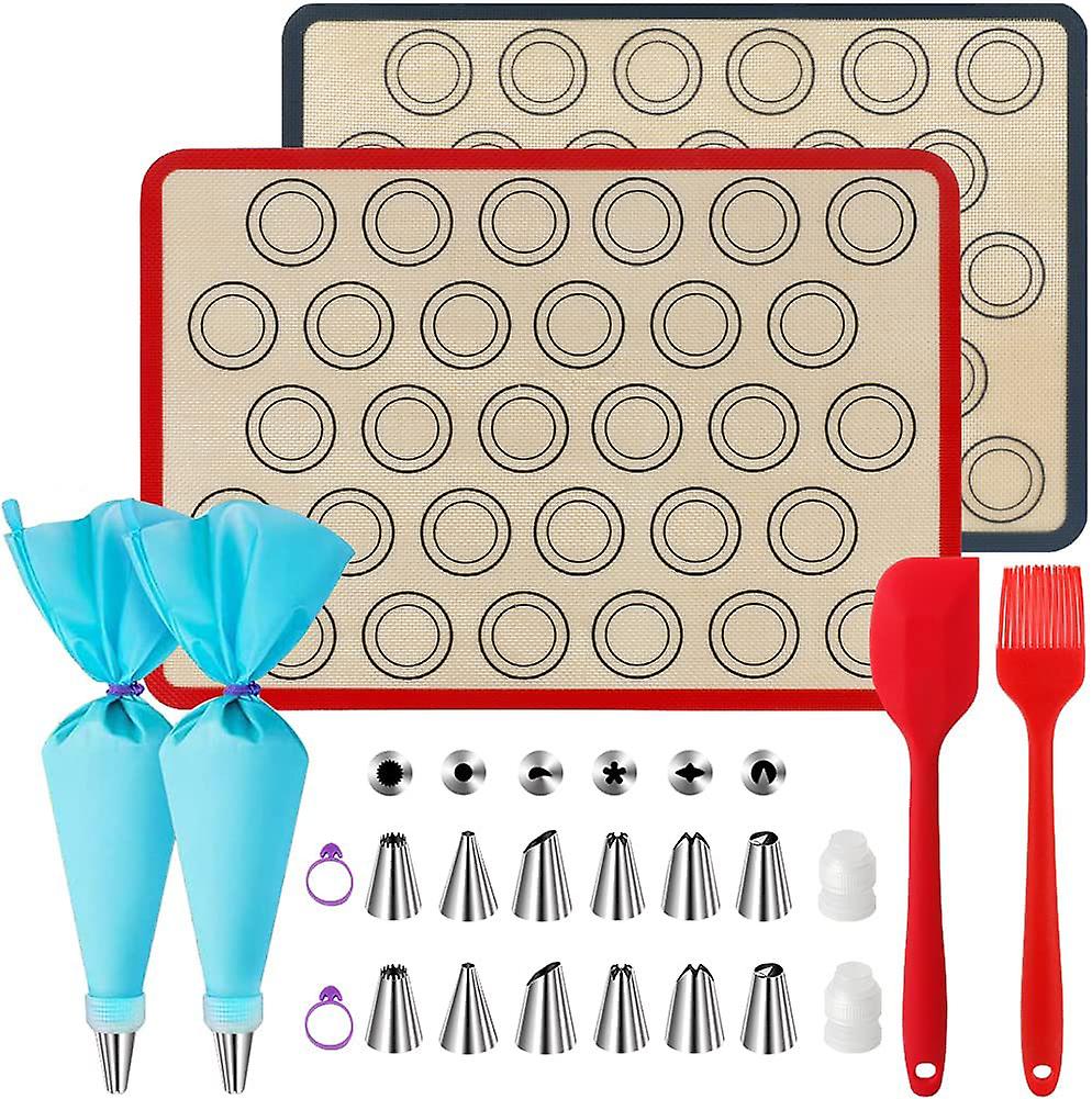 Silicone Macaron Baking Mat - 23-piece Set,silicone Baking Mat/non-stick Macaroon/cake/bread Mat,silicone Non-stick Baking Mat