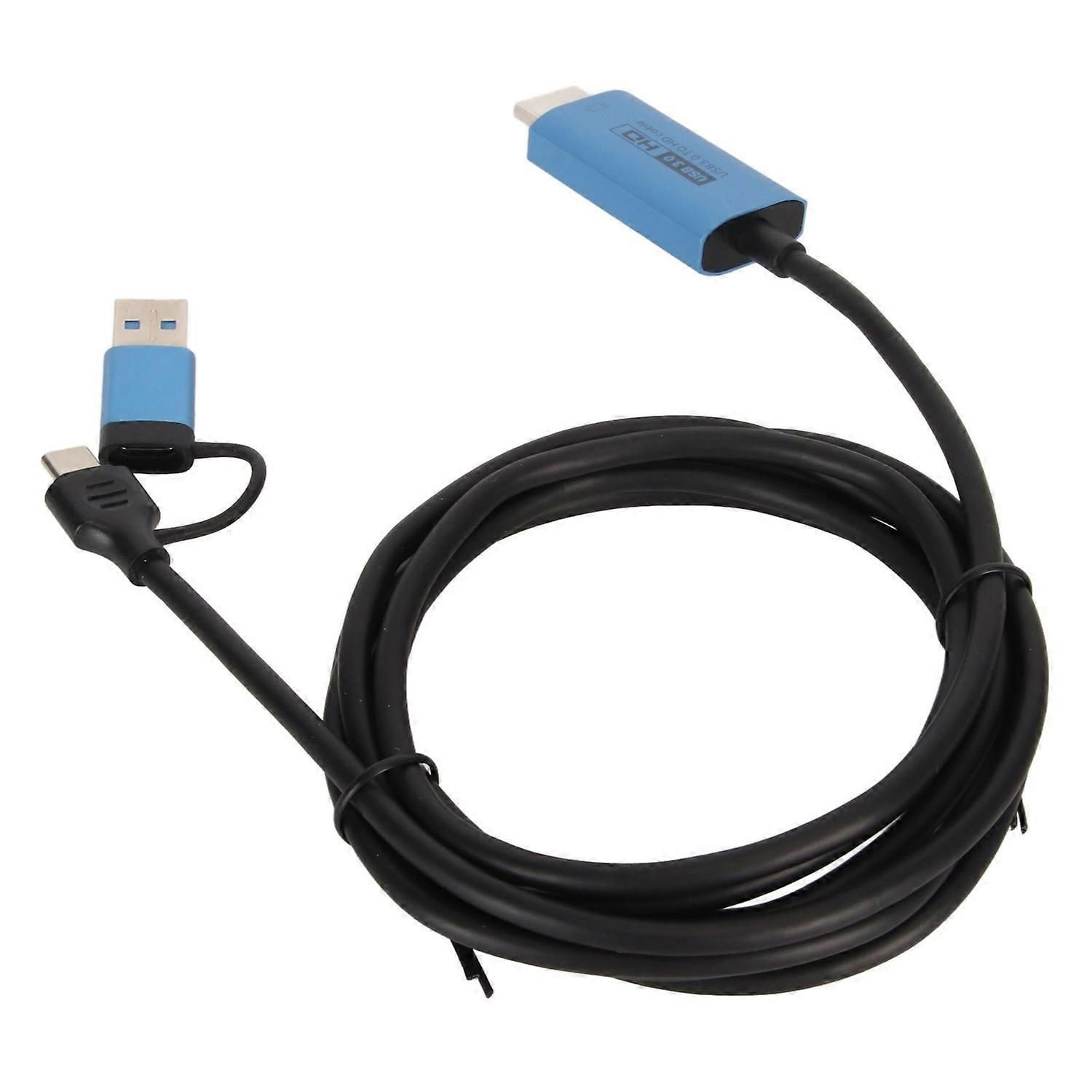 USB to HD Multimedia Interface Adapter Plug and Play USB Type C Converter Cable for Phone Laptop 6.6