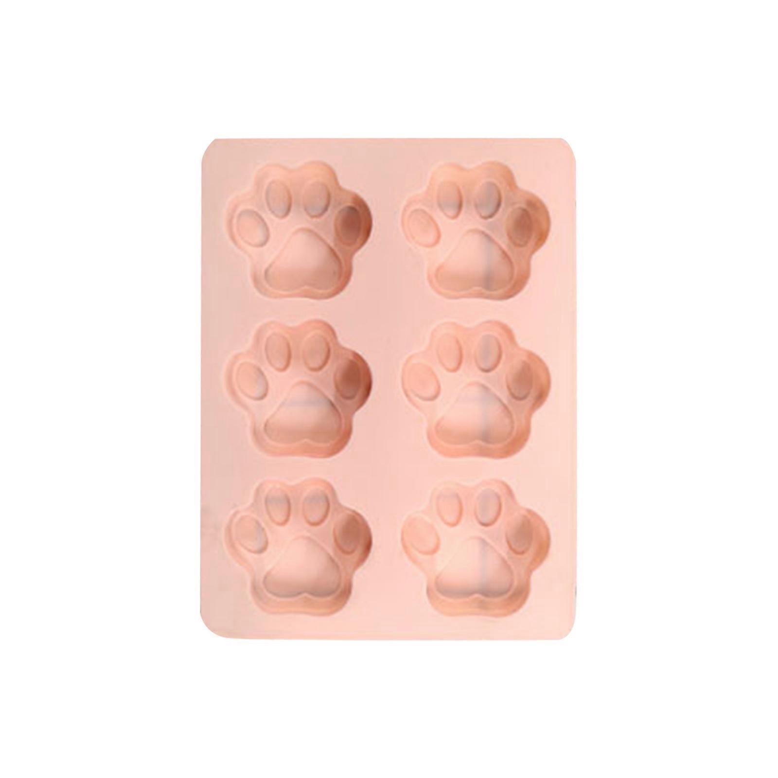 6 Hulrum Sød Kattepoteform Silikoneform DIY Kage Bageform Til Fremstilling Chokolade Fondant Cupcakes Forme Nonstick Pink