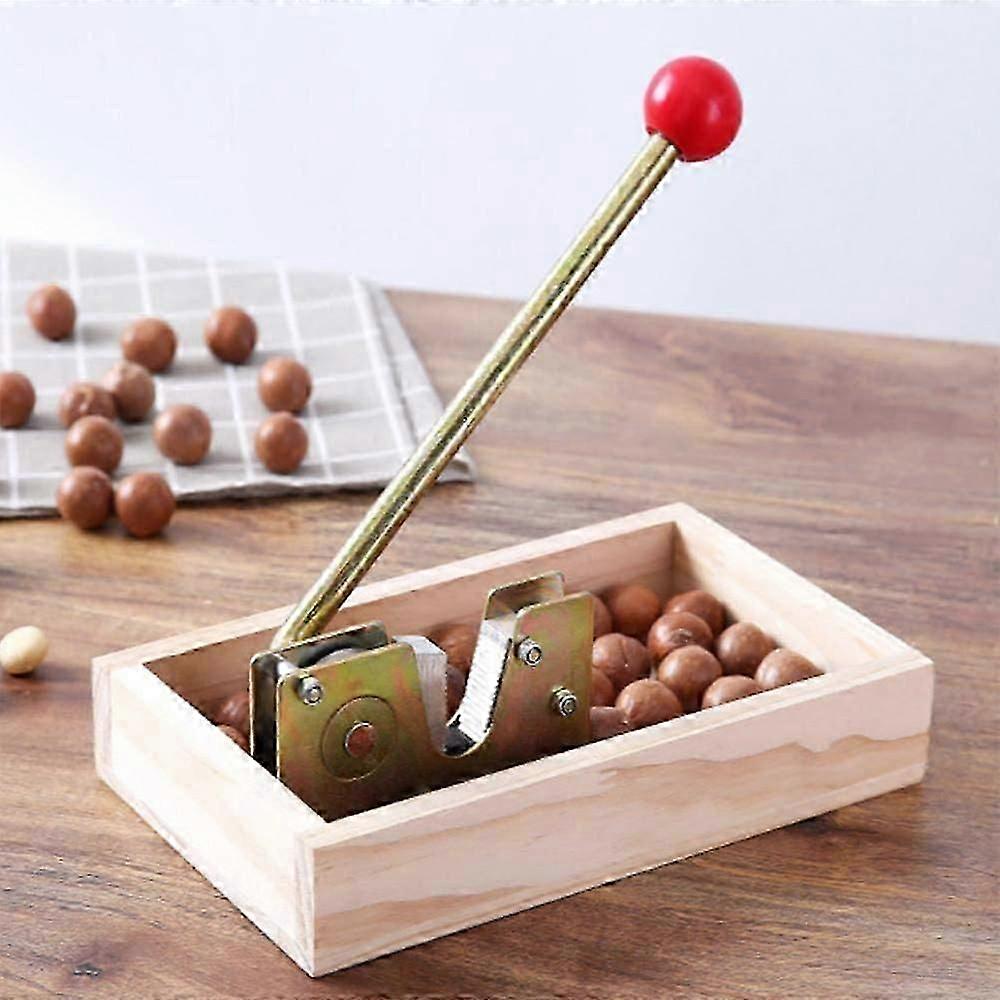 Manual Nutcracker - Open Nut Artifact, Aluminum Alloy Nut Tongs Desktop Wooden Base Durable Metal Handle, For Hazelnuts Almonds Walnuts Walnuts Macada