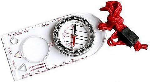 Compass (Base for Survival, Orientation, Navigation, Backpack) - Magnetic Heading, Liquid-Filled, Azimuth Bearing, Base Plate with Map Ruler