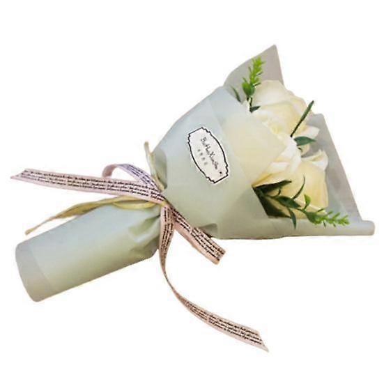 3 Heads Artificial Rose Bouquet Hand Holding Soap Flower Valentine Day Gift