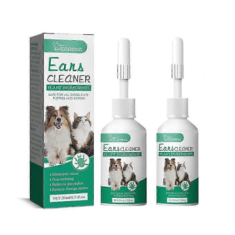 20ml Pet Ear Drop Enlève les acariens Améliore l’audition Facile à utiliser Chat Chien Oreille Pet 2 pcs