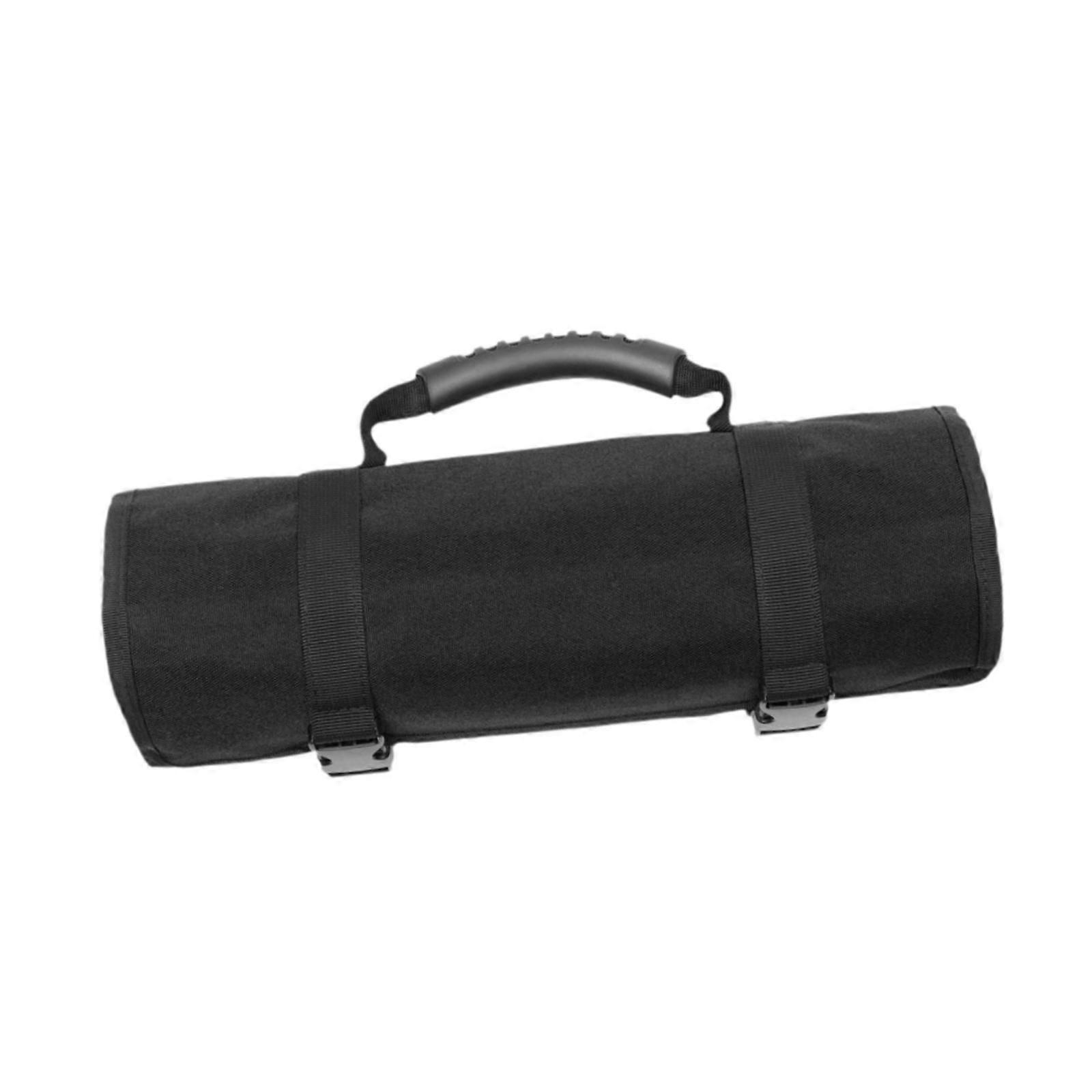 Roll up Tool Bag Gifts Tool Carrier Tools Pouch for Dads Carpenter Hobbyists Black